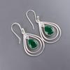 Зеленый Оникс Драгоценный Камень Серебро 925 Пробы Штампованное Ювелирные Изделия Ручной Работы Вечерние Серьги 2.00" EE-34-17