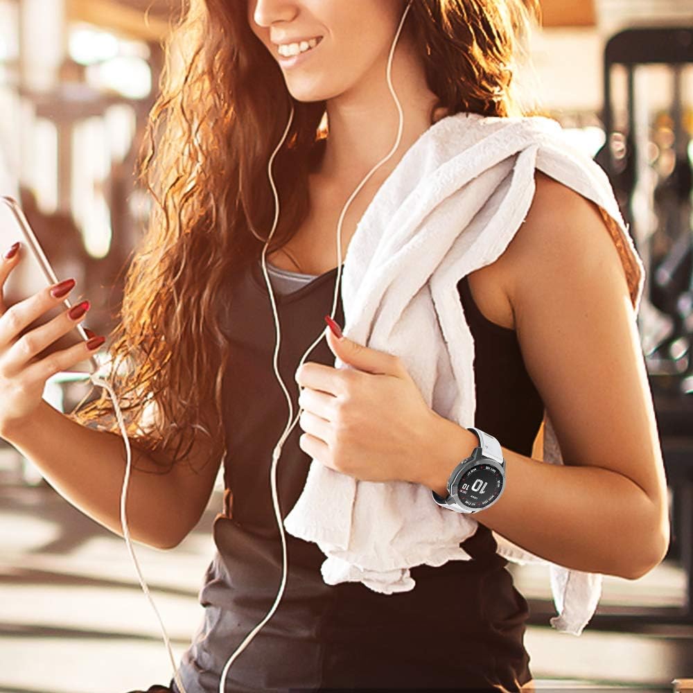 NotoCity Compatible with Fenix 6S Pro watchbans for Fenix 6S/Fenix 7S/Fenix 5S / 5S Plus/D2 Delta S Smartwatch (White-black)