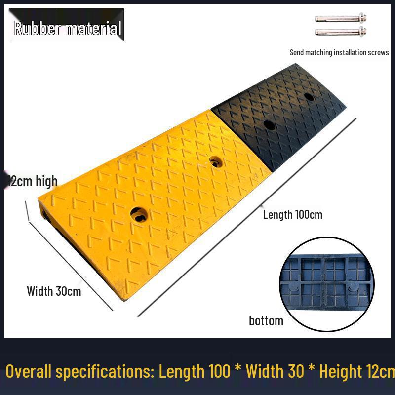 Резиновый автомобильный пандус: Универсальный коврик для бордюров, порогов и лежачих полицейских