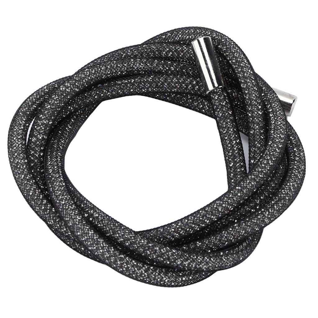 Rhinestone Rope 6mm Width Shiny Glitter Decorative Cord Trim Accessories for Shoes ClothingBlack