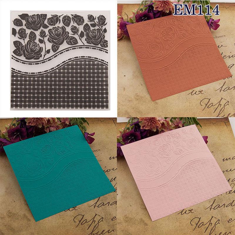 Flower Rose Branch Frame Plastic Embossing Folder for Scrapbooking DIY Photo Album Card Decor Art Template Plant Vine Rattan