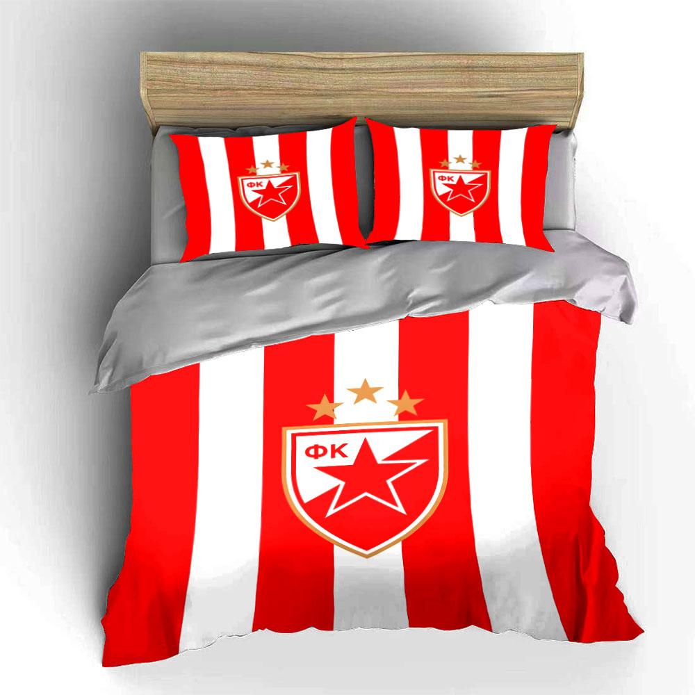 Red stripes, FK star emblem. Bedding sets Duvet cover sets Duvet covers Pillowcases(1 * Duvet Cover 2 * Pillowcases without duvet insert)