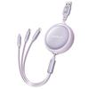 Charging Cable Winding 3in1 Usb Multi Cable [One-way] CAFELE One-handed Operation 3A/15W Can Power 3 Units Simultaneously USB Type C Cable Micro Cable