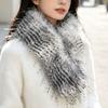 Cross Faux Fur Scarf Thick Winter Plush Scarf Fleece Neck Gaiter Shawl Wrap  Daily