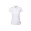 Solid Color Short Sleeve Polo Shirt Women Tops White BJ9564