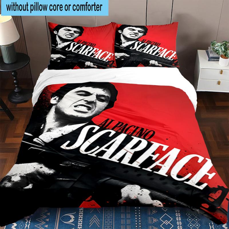 3PCS Scarface: Urban Art 3pcs Bedding,Including 3PCS Duvet Cover And 2pcs Pillowcases Perfect for Christmas,Ideal for Bedroom, Dormitory