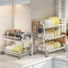 304 Stainless Steel Multi-functional Dish Drying Rack for Plates and Bowls