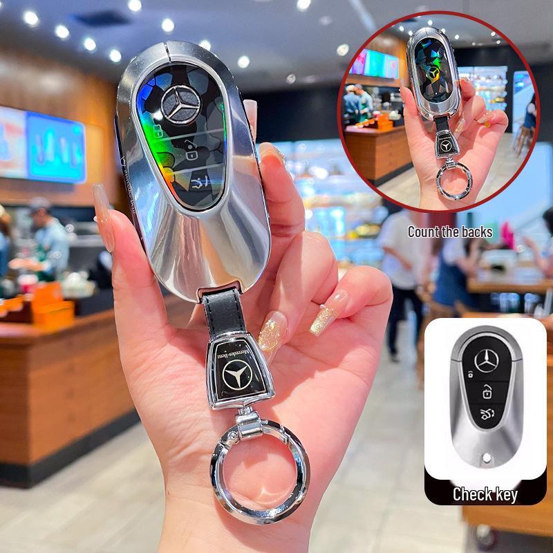 Чехол для ключа Mercedes-Benz для E-класса, C-класса, S-класса, GLB, GLC, GLE, GLA - Подходит для E300L, C260L, A200L