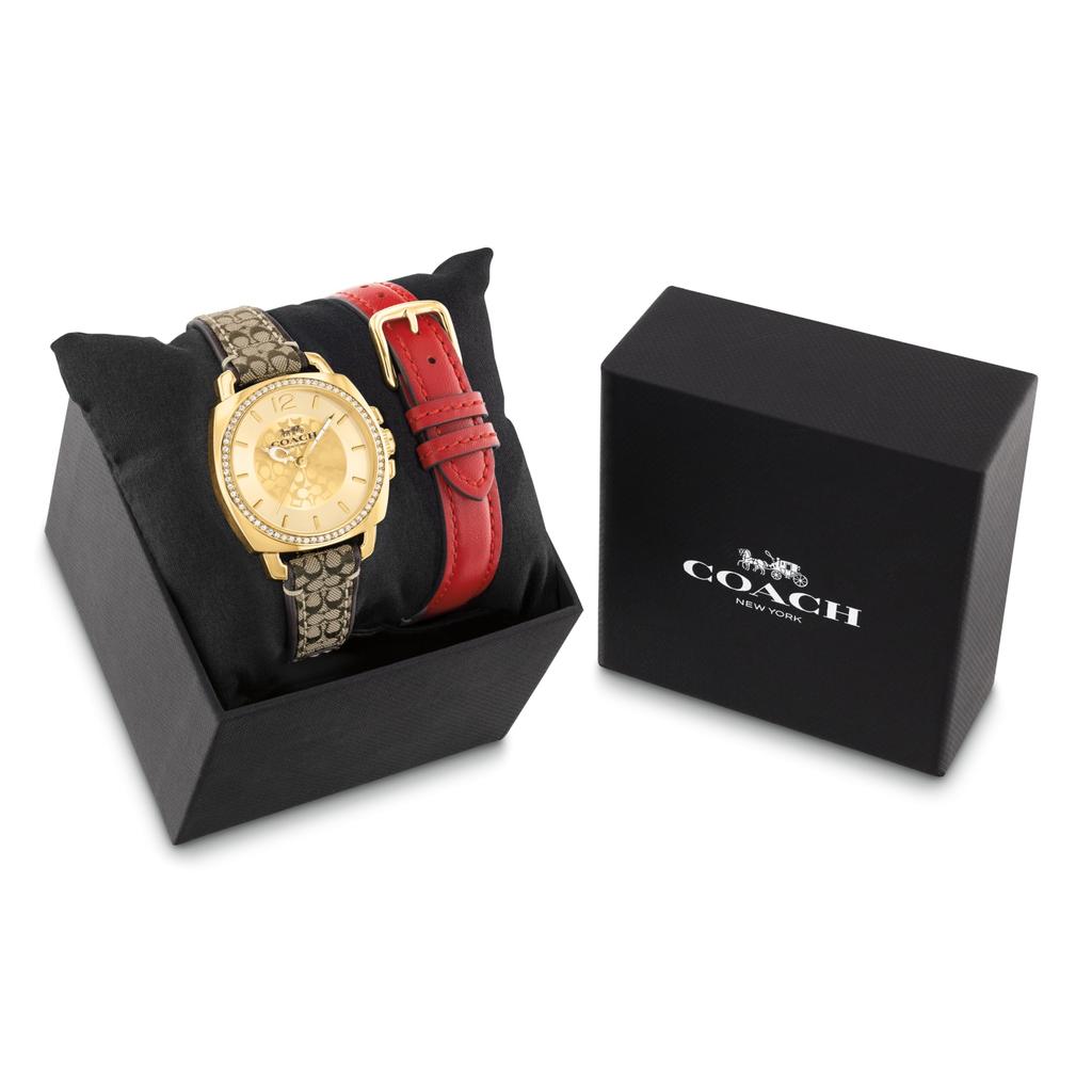 Часы BOYFRIEND Золотой циферблат Кожаный ремешок 14502509 [Coach][Оригинальный импорт] Женские