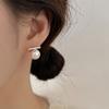 One-word Pearl Stud Earrings Women's Cold Wind Earrings Niche Design Earrings