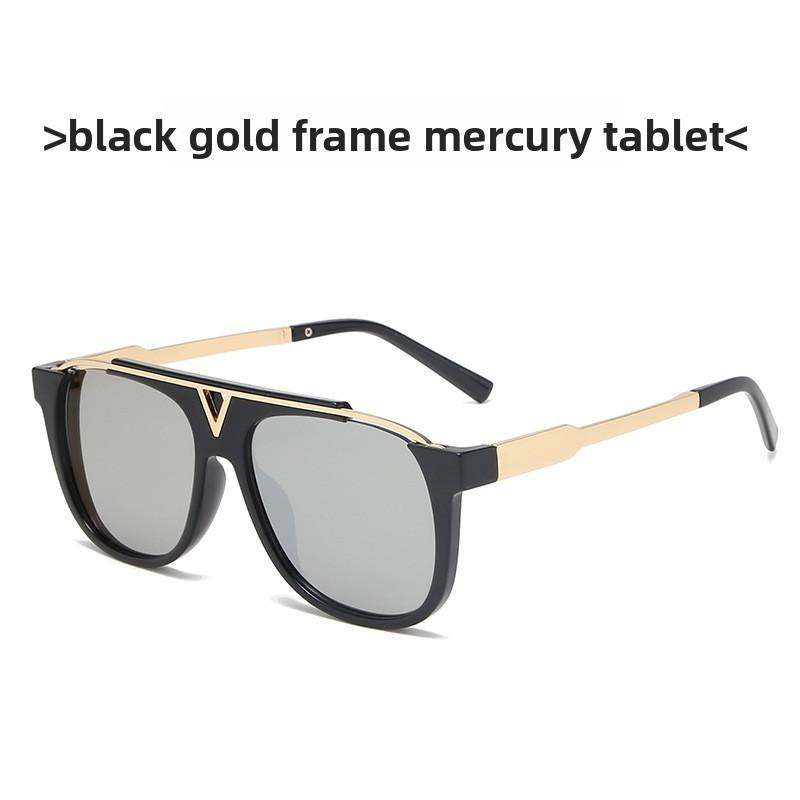 Large Frame V Design Sunglasses With Uv400 For Beach Trips And Outdoor Sports