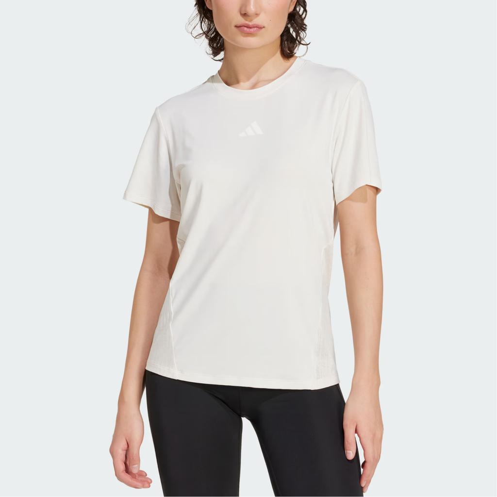 Adidas Climacool Интенсивная Быстросохнущая Дышащая Спортивная Фитнес Футболка с Круглым Вырезом Женские Топы Розовый Белый JZ6282