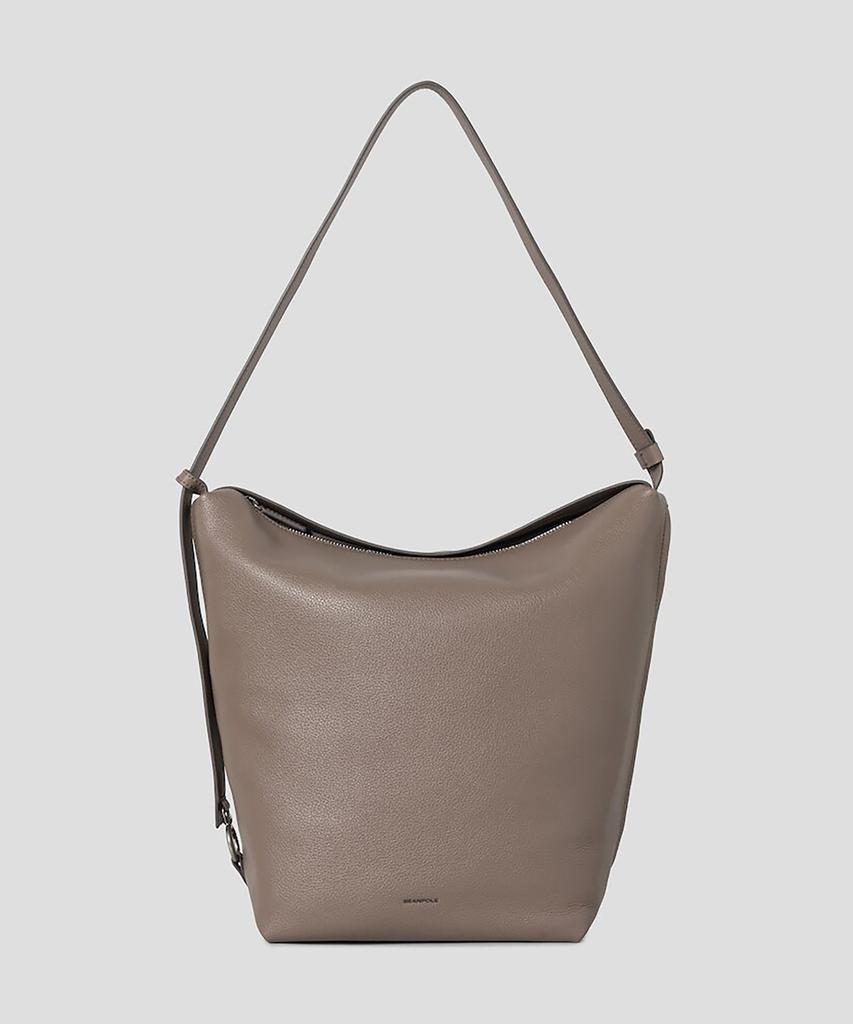Beanpole Accessory Bien Leather Medium Slouch Bag - Beige