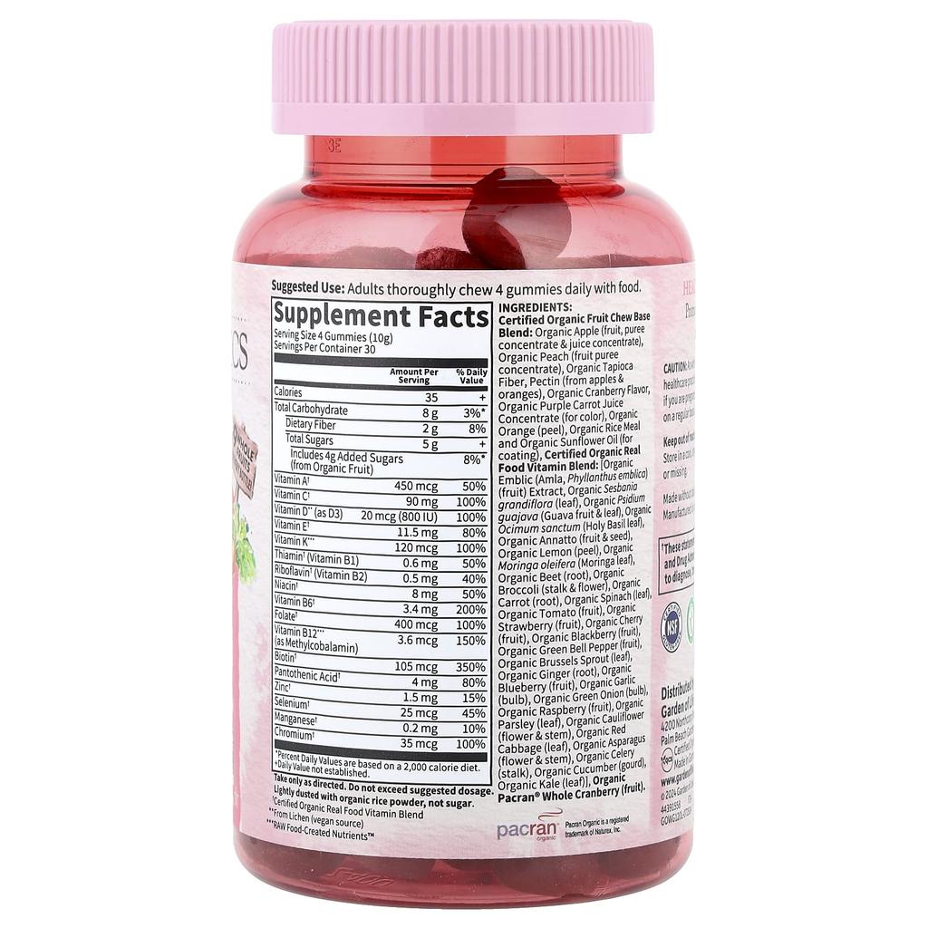 Organix, Women's Comprehensive Gummy, Organic Berry, Vegan Gummy Drops 120 Count