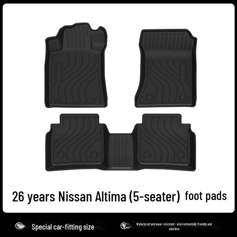 Всепогодные ТПЭ коврики в салон и багажник для Nissan Altima 26 лет с текстурой под карбон и одеялом «Звездное небо»