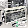 1 Pc Checkerboard Tranaparent Pen Bag Large Capacity Pencil Case School Supplies Cute Korean Stationery for Students ZPG