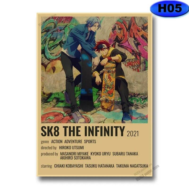 Винтажные постеры SK8 The Infinity, японский аниме-плакат, настенная наклейка, крафт-бумага, домашний декор, кабинет, спальня, бар, кафе, художественная живопись