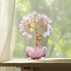 1pc Natural Rose Quartz, Crystal, Crystal Tree, DIY Hand Woven Life Tree, Home Desktop Decoration Ornament, Suitable for Mother'