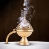 Латунная горелка для благовоний Дхуна Лобан, Круглая Дхуни Дхуп Дани, Подставка для благовоний из латуни для Лобана, Элегантная и традиционная Дхуп Дани