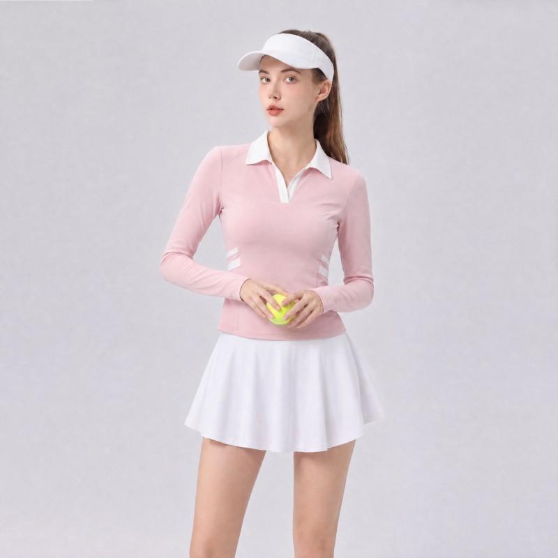 Womens Long Sleeve Tennis Polo Shirt Slim Fit Quick Dry Workout T-Shirt Gym Running Outdoor Sports