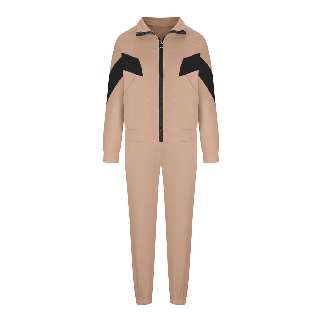 Женский осенне-зимний повседневный спортивный костюм с длинными рукавами в европейском и американском стиле, комплект из 2 предметов