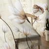 Flower Retro Tulip Plant Pastoral Style Bedroom Transparent Sheer Curtains Holiday Decoration Window Voile Tulle Curtain