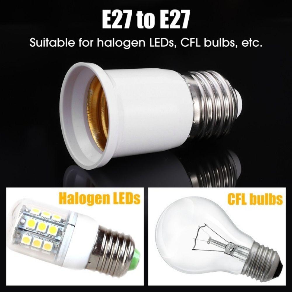 65mm/95mm/120mm E27 To E27 Extender Plastic Light Bulb Adaptor New Edison Screw Lamp