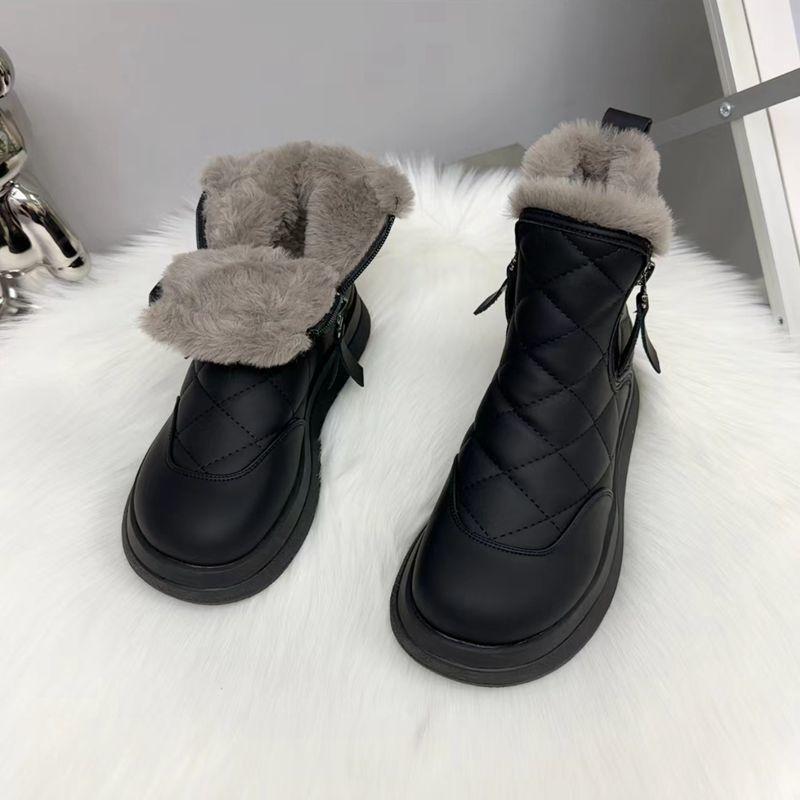 Women's Winter Fleece-Lined Snow Boots: Warm, Non-Slip, Versatile, Flat Ankle Boots.