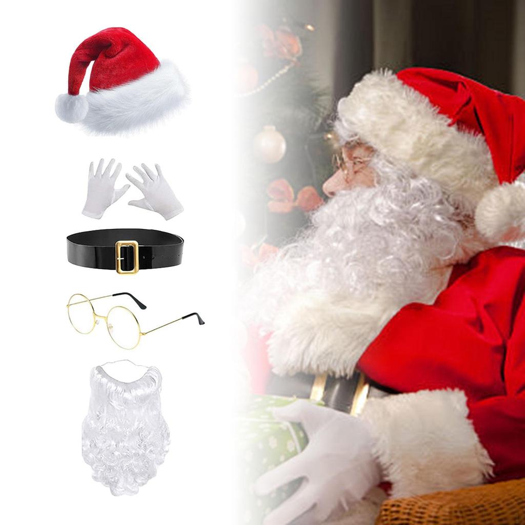 Рождественский костюм с бородой и шляпой для праздничных мероприятий