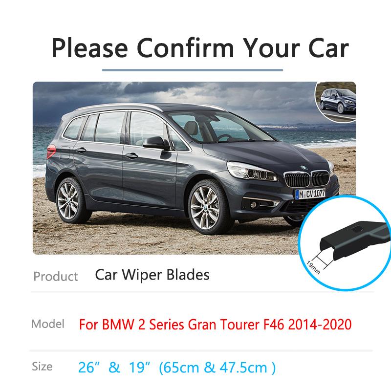 Для BMW 2 серии Gran Tourer F46 216i 2014 ~ набор передних и задних щеток стеклоочистителя, щетки для окон автомобиля, лобовое стекло