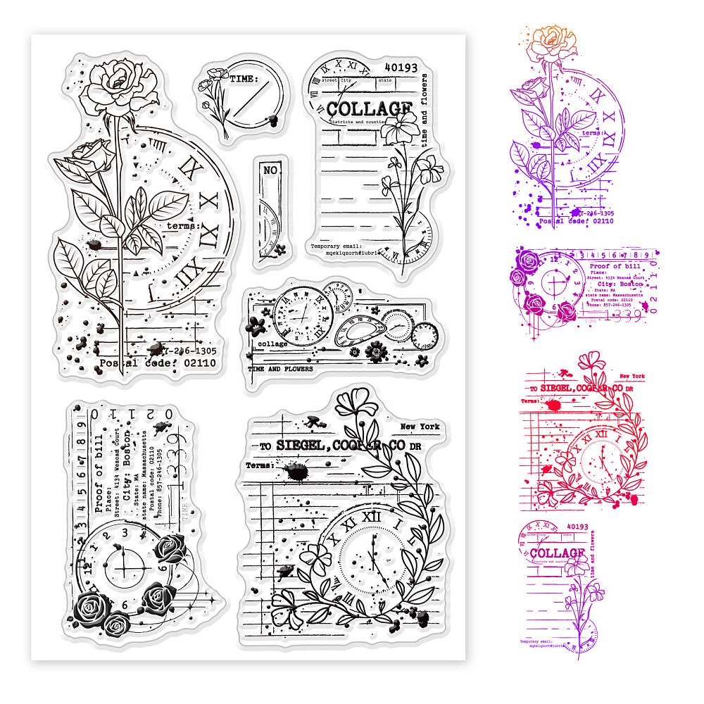 Custom PVC Plastic Clear Stamps for DIY Scrapbooking Photo Album Decorative Cards Making Clock 160x110x3mm