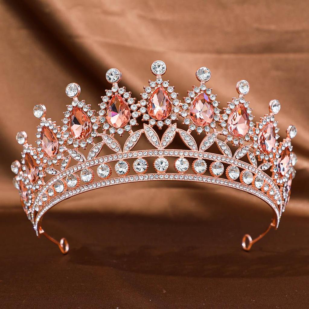 Европейская и американская тиара свадебный головной убор: Корона принцессы из сплава и с инкрустацией бриллиантами