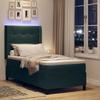 LED Box Spring Bed with Mattress Dark Green Velvet