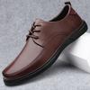 Men's Oxfords Flats Business Dress Sneakers Men's Genuine Leather Lace-up Casual Shoes Breathable Men Comfortable Walking Shoes