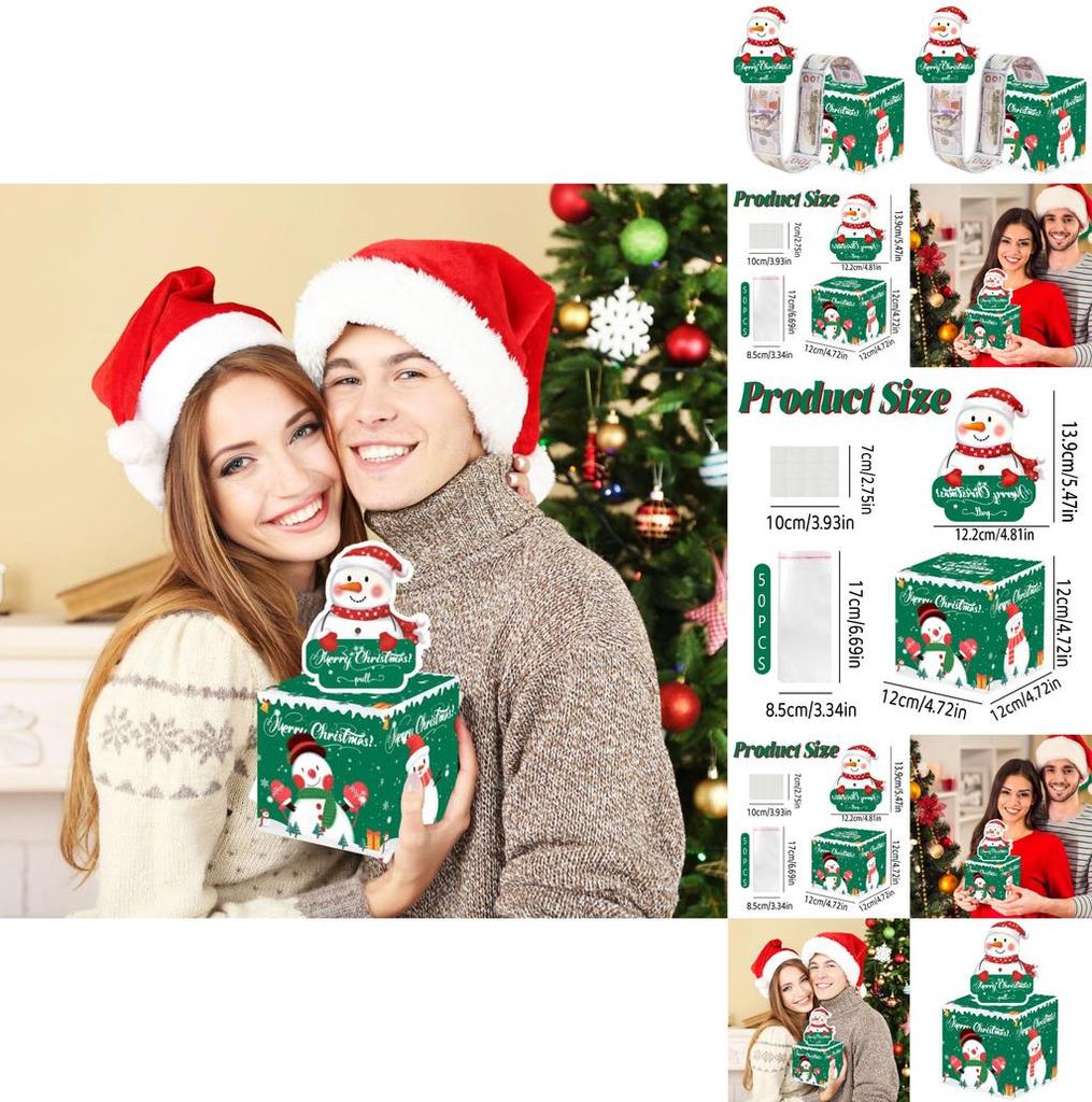 Christmas Snowman Decor Gift Money Box With Paper Material For Holiday Party Atmosphere