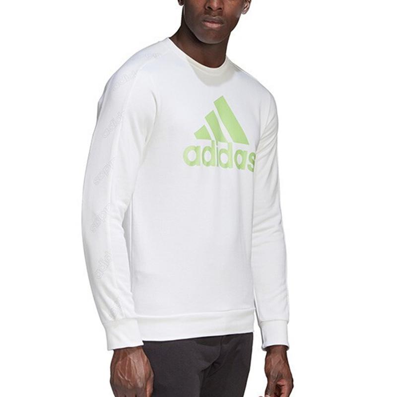 adidas Повседневная спортивная толстовка с круглым вырезом, мужские топы, белые GJ6591