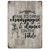Silver Palate Champagne Vintage Retro Metal Tin Signs Vintage Wall Decor Metal Plaque Poster For Home Club Bar Pub Tavern Coffee