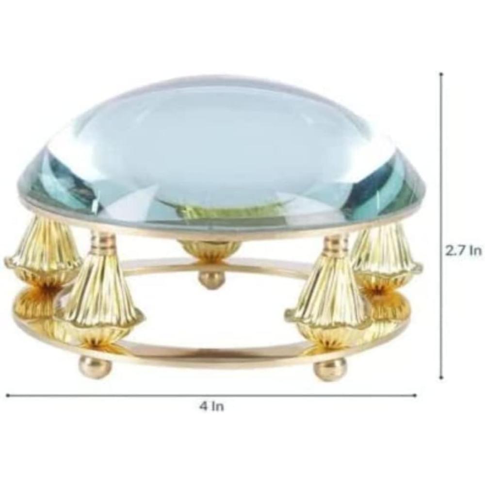 Увеличительное стекло из латуни с основанием в виде пресс-папье – 10,2 x 10,2 x 6,8 см, офисный настольный аксессуар и декоративный подарочный предмет