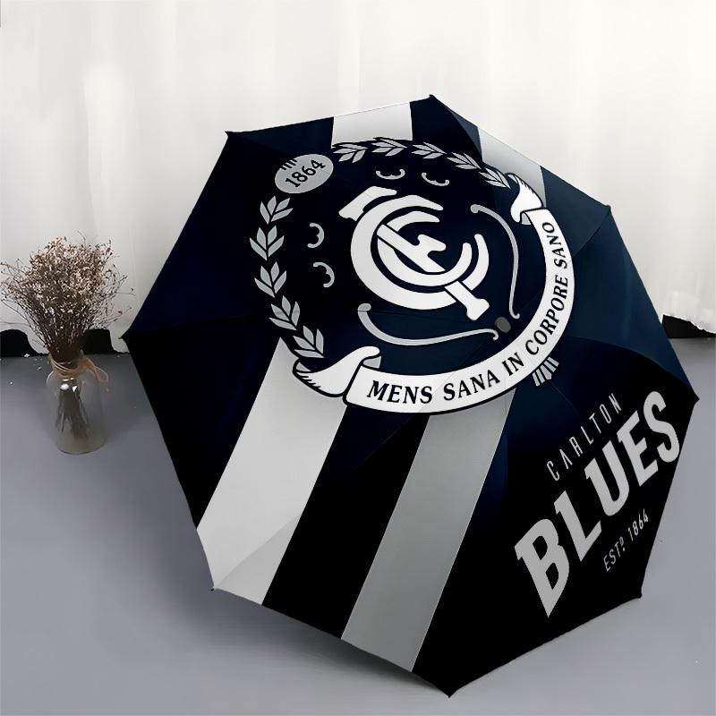 Carlton Blues, AFL Team Automatic Opening and Closing, 8 rib Structure Portable Umbrella, Suitable for Men and Women in All Seasons Perfect