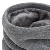 Winter Cycling Scarf Double-Layer Neck Warmer Knit Thickened Fleece Lined Elastic Soft Circle Scarf Neck