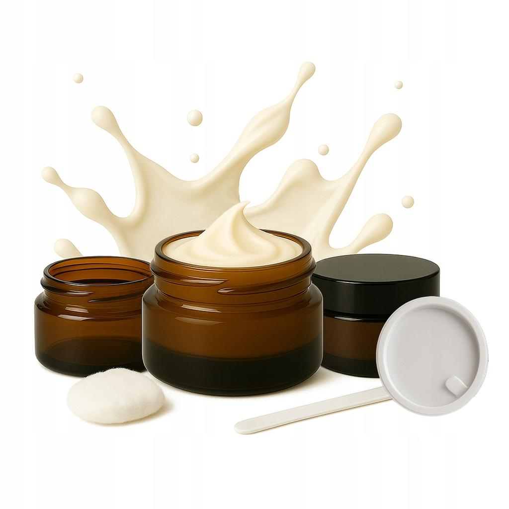 5x Brown Glass Jar with Dark Glass 20g 20ml for Cream Cosmetics Samples