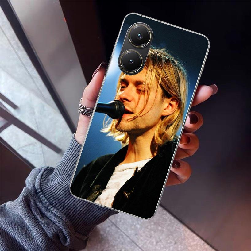 Retro Singer Kurt Cobain Phone Case For Xiaomi Poco X7 X6 X5 Pro F7 Ultra Redmi 15C 15 13 13C 12 12C 10 10A 10C 9 9A 9C 9T Shell