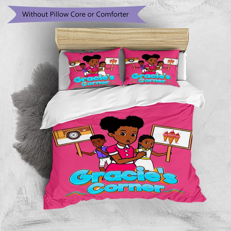 3pcs Gracie's Corner1 pattern bedding set duvet cover set includes duvet cover &pillowcases, perfect all season bedroom decoration & gift