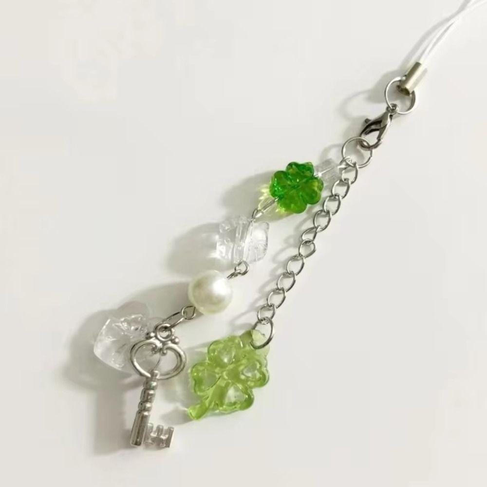 Ремешок на запястье Клеверы Телефон Цепочка Сумка Украшение Y2K Шнурок Бусины Телефон Подвеска Ювелирные Изделия Gfit