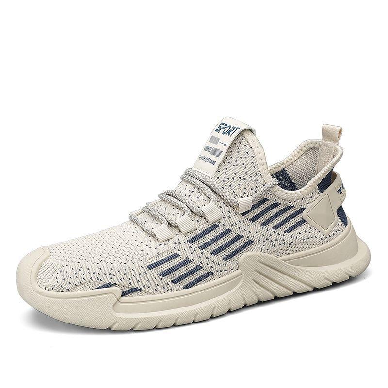 Спортивная обувь для мужчин весна и лето новый стиль дышащая летающая сетка мужская обувь для студентов повседневная беговая обувь для зеленых модных трендовых
