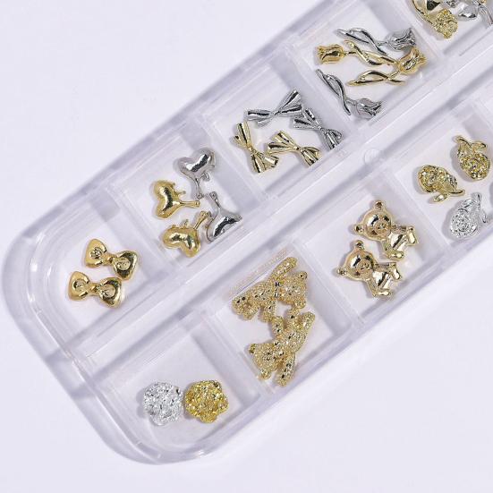 Nail Art 12 Mixed Shining Styles Three-dimensional Decor Sparkling DIY Grids Luxury Manicure Butterfly Ornament