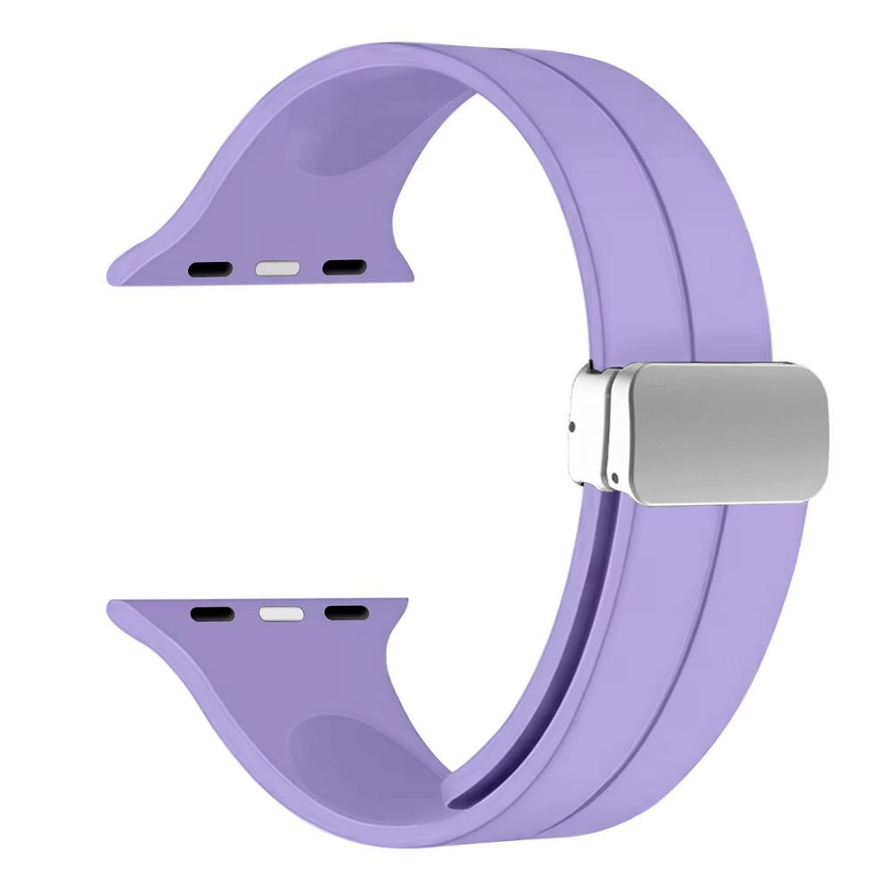 Силиконовый ремешок для Apple Watch 11 Ремешок 46мм 45мм 44мм 41мм 49мм 42мм Магнитный браслет ремешок iWatch Серия 9 8 10 7 SE 6 Ultra