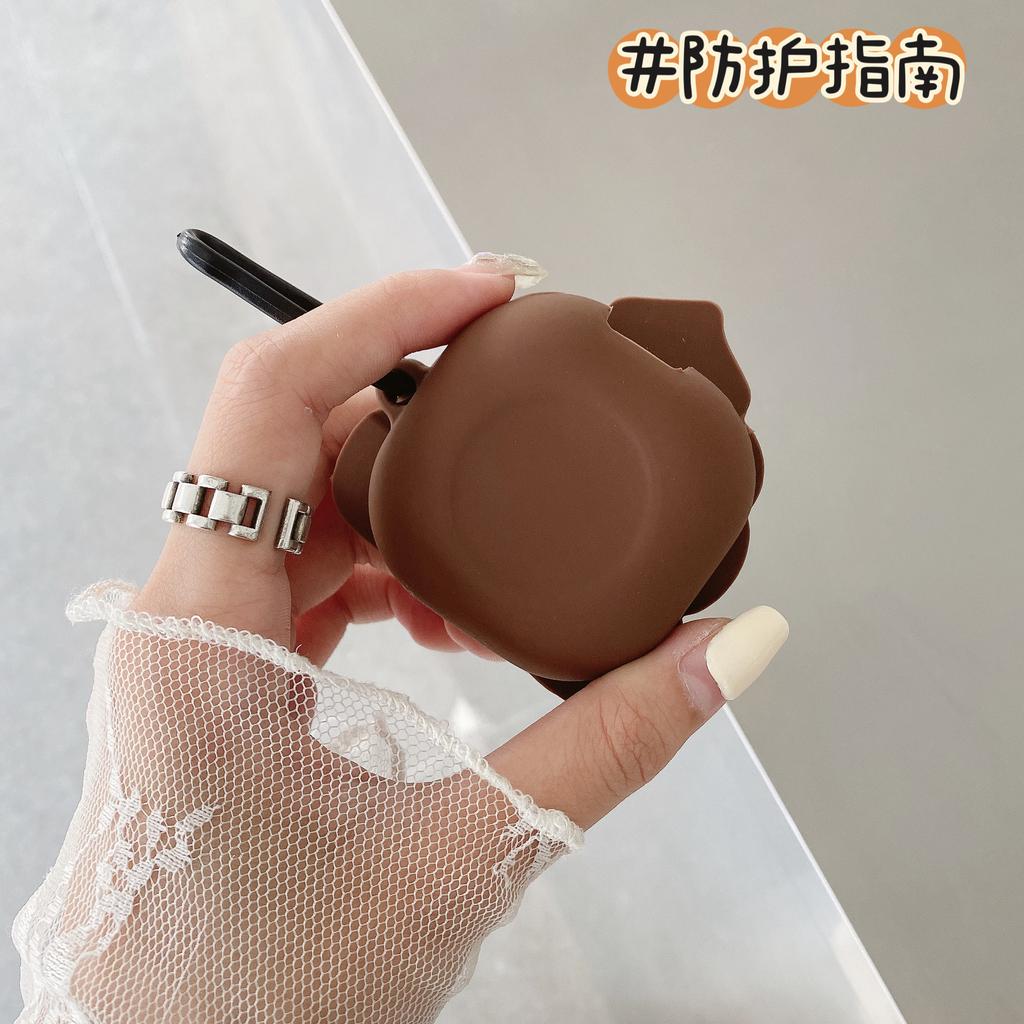 Силиконовый чехол для наушников с милым мультяшным какашкой для Samsung Galaxy Buds 2 Pro Live, чехол для Galaxy Buds2 Pro, полная защита с металлическим крючком