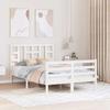 VidaXL Bed Frame with Headboard White 120x200 Cm Solid Wood 3193917