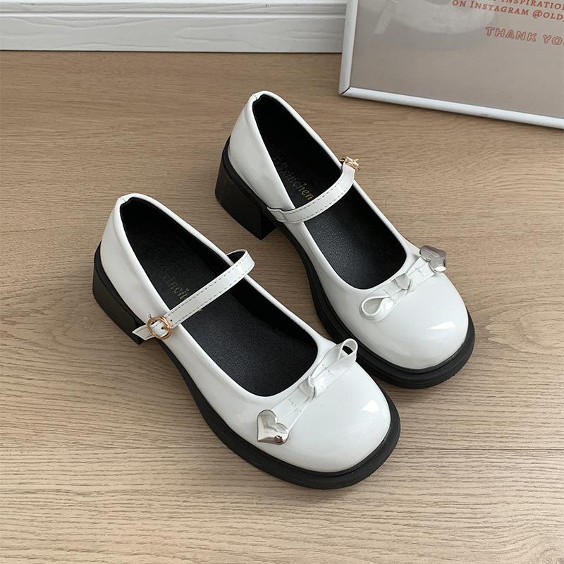 Простые и нежные черные туфли Мэри Джейн с круглым носком и толстой подошвой, женские, весна-осень 2025 года, юбка, легкие одинарные туфли